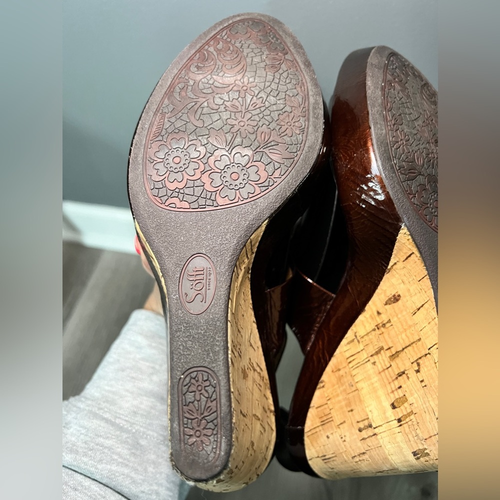 Sofft Women’s Three Ring Cork Brown Sandal Wedges‎ Size 8.5 - Picture 12 of 12